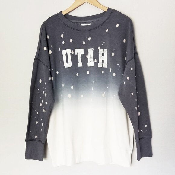 NEW Maurices Utah Tie Dye Ombre Sweatshirt Women Plus Size 0X Blue/Off White $40 - Picture 2 of 14